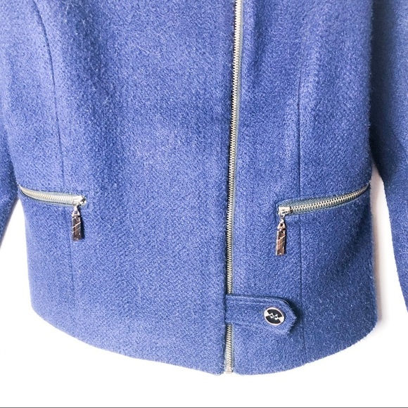 Minh Li Blue Zip Up Coat - Picture 2 of 6